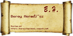 Berey Hermész névjegykártya